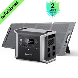 Dabbsson Powerstation DBS1300 1200W LFP Solargenerator mit 210W Solarpanel Camp