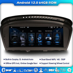 8 Kern Android 13 Carplay Autoradio Navi GPS DAB+Für BMW E90 E91 E60 E61 E63 CIC