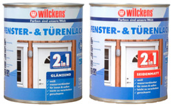 Wilckens Aqua Fensterlack Türenlack 2in1 weiß Lack Farbe - Glänzend / Seidenmatt