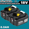 2X Für Makita 18Volt 8.0AH Original Ersatzakku BL1860B LXT Li-ion BL1850 BL1840