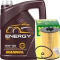 MANN-FILTER ÖLFILTER + 5 LITER MANNOL ENERGY 5W-30 MOTORÖL VW 502.00 505.00 5W30