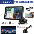 ESSGOO 7Zoll Tragbarer Touchscreen Wireless Apple CarPlay Autoradio Android Auto