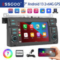 Android 13 Carplay Autoradio 64G GPS NAVI RDS Kam Für BMW 3er E46 318 320 325 M3