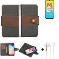 Wallet Case für Samsung Galaxy M21 2021 + headset Schutz Hülle + Handy Tasche 