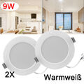 2X LED Panel Einbaustrahler Flach Spot 9W Einbauleuchten Rund Slim Deckenleuchte