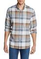 Eddie Bauer Favorite Flanellhemd Herren Hemd, Classic Grau/Braun Kariert, Gr. M