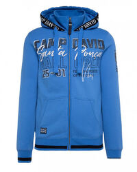 Original Camp David Sweatjacke mit Kapuze Gr. L mit Tapes-Label-Applikationen