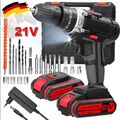 21V Akkuschrauber Akku-Schlagbohrschrauber Set 3 in 1 Mit 2 Akkus & Koffer Neu