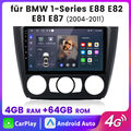 4+64G Carplay Für BMW 1er E81 E82 E87 E88 2004-2011 Android13 Autoradio Navi GPS