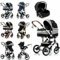 Trally®  3 in 1 Kombi-Kinderwagen Buggy Reisebuggy inkl. Auto-Babyschale Faltbar