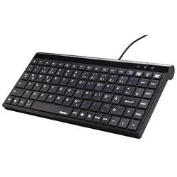 Hama Slimline Mini-Keyboard SL720 QWERTZ Tastatur Schwarz USB 2.0 Kabelgebunden