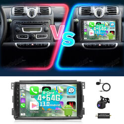 4G+64G Für Smart Fortwo 451 2005-2010 Autoradio Carplay Android 13 DAB+ Kam+Mik