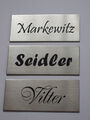 Edelstahl Klingelschild,Namensschild,Türschild, Briefkastenschild,klebend80x35mm