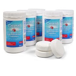 CRISTAL e-Chlor-Multifunktion-Tabletten (200g) 5,0 kg - 5 in 1 Pool Multitabs