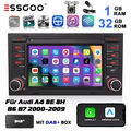 Android 13 Für Audi A4 8E 8H B6 B7 2000-09 Autoradio GPS Navi WIFI 4kern 32G CAM