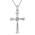 Halskette Kreuz Silber echt 925er Sterling mit Zirkonia Anhänger Damen Schmuck