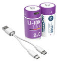 ANSMANN 2x Baby C Akkus Li-Ion mit USB Typ-C Anschluss, aufladbar über USB-C