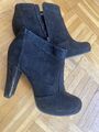 Stiefelette Tamaris Gr.36 Wildleder Schwarz Wie Neu