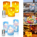 LED Deko Kerzen 3er Set mit Lichterkette Timer Batterie Teelichter LED Kerzen