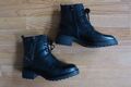 Tom Tailor Damen Boots Stiefelletten schwarz Nieten Reißverschluß/Schnüre Gr. 40