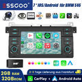 Autoradio Carplay Android 13 DAB+ BT Kamera EQ 32G Für BMW 3er E46 318 320 325