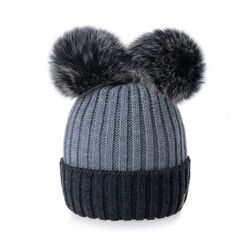 Winter Mütze Herren Beanie Damen Strickmütze Warme Norweger doppel Bommelmütze