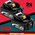 2er Set 8,0Ah für Makita ORIGINAL Akku 18V BL1860B 197422-4 BL1850 BL1830 LED DE