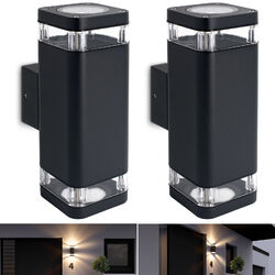 2er Set Wandleuchte ATUNI schwarz -  up & down Wandlampe LED GU10 3W warmweiß