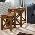 FineBuy Sheesham Massivholz Beistelltisch 2er Set Couchtisch Wohnzimmertisch