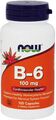 NOW FOODS, VITAMIN B-6 Herzsystem 100mg 100 Kapseln SUPER PREIS