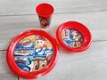 Kinder Geschirr Set Frühstücksset Mikrowelle Teller Schale Becher Paw Patrol 