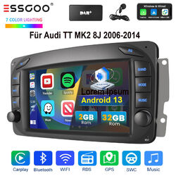 DAB+ Für Audi TT MK2 8J 2006-14 Android 13 Autoradio GPS Nav EQ BT 2+32G Carplay