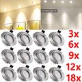 LED Einbaustrahler Flach Spots Einbauleuchten 5W Rund Deckenleuchte Set 230V