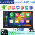 Doppel 2 DIN 4+64G Autoradio Android 13 Carplay GPS NAVI WiFi RDS Bluetooth +Kam