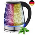 Glas Wasserkocher 1,8 Liter | 2200 Watt | Edelstahl mit Temperaturwahl |