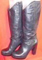 Tolle Schwarze Plateau Damen mit Stiefel mit Blockabsatz Gr. 37 - von Cafenoir