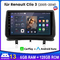 8Kern 128G Autoradio Android 13 GPS Navi FM Carplay Für Renault Clio 3 2005-2014