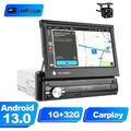 Single 1 Din 7'' Android 13 Autoradio Carplay Mit NAVI GPS WIFI BT FM MP5+Kamera