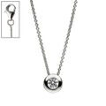 JOBO  "46458" Collier Kette mit Anhänger rund 925 Sterling Silber 1 Zirkonia 42 