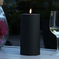 LED Kerze MIA Deluxe Homeart outdoor 3D Flamme flackernd H: 20cm D: 10cm schwarz