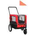 2-in-1 Fahrradanhänger Hunde Buggy Hundefahrradanhänger Hundetransporter vidaXL