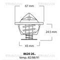 TRISCAN Thermostat Kühlmittel 82°C für Mercedes SL /8 VW Sharan LT 28-35 I