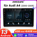 4+64GB Android13 Autoradio Carplay 4G LTE Navi DAB+ Für Audi A4 S4 RS4 2000-2009