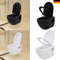 Stand WC Keramik Toilette Weiß/Schwarz Spülkasten Softclose WC-Sitz Hänge WC