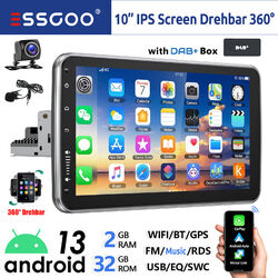 32G Android 13 Carplay DAB+ Autoradio GPS WIFI 1 DIN 360° Drehbar Bildschirm KAM