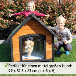 ZOOPRINZ® Hundehütten Hunde Hütte Haus Wetterfest Massiv Outdoor Höhle Tier❤Bitumen❤2 Größen❤Vollholz❤Wetterfest❤Umweltfreundlich❤