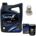 Motoröl Set 5W40 5 Liter + Ölfilter + Schraube für Audi A4 Seat Skoda VW Golf IV