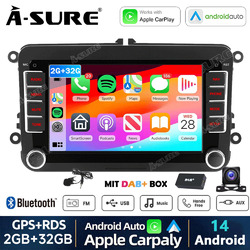 DAB+ Android 14 Autoradio CarPlay Kam Für VW GOLF 5 6 Plus Tiguan Caddy Polo EOS