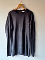 John Lewis dunkelgrauer Damenpullover mit rundem Ausschnitt Longline mit Kaschmir UK8