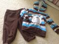 CARTER’S Tolles 2-tlg. Fleece-Set Hose & Kapuzenjacke Gr. 62/68 Braun/Hellblau